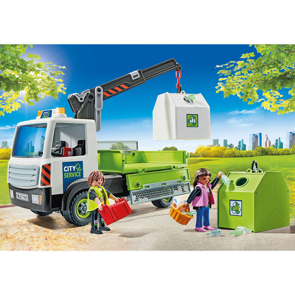 Playmobil – Camion De Reciclare Sticla Cu Container Jucarii copii