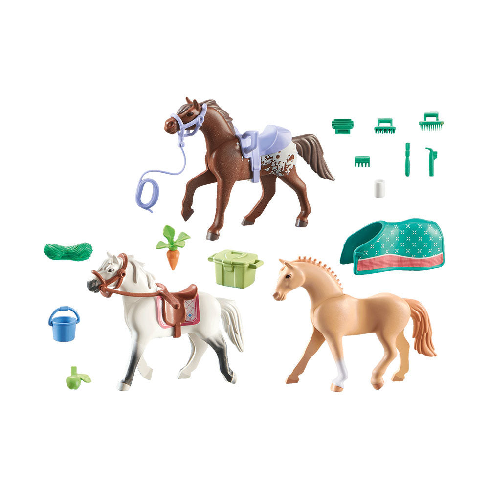 Playmobil - Set 3 Cai Cu Accesorii