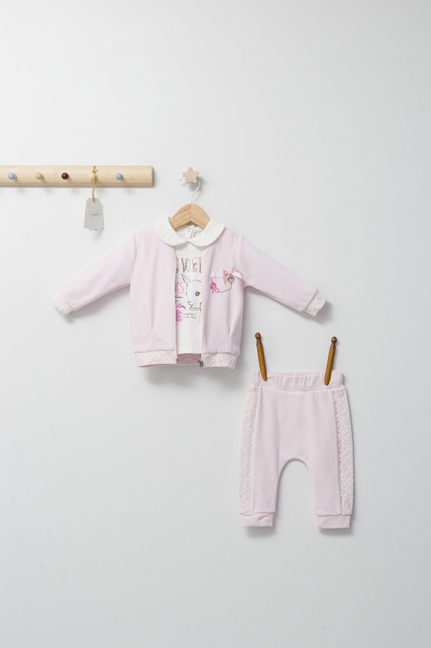 Set 3 piese: pantaloni, bluzita si hainuta pentru bebelusi Gazelle, Tongs baby