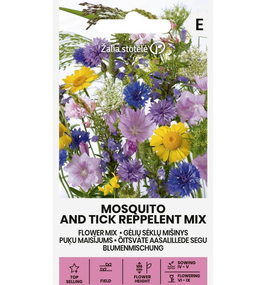 Mosquito and Tick Reppelent mix (2 gr) seminte amestec de flori pentru alungarea tantarilor si capuselor, Seklos