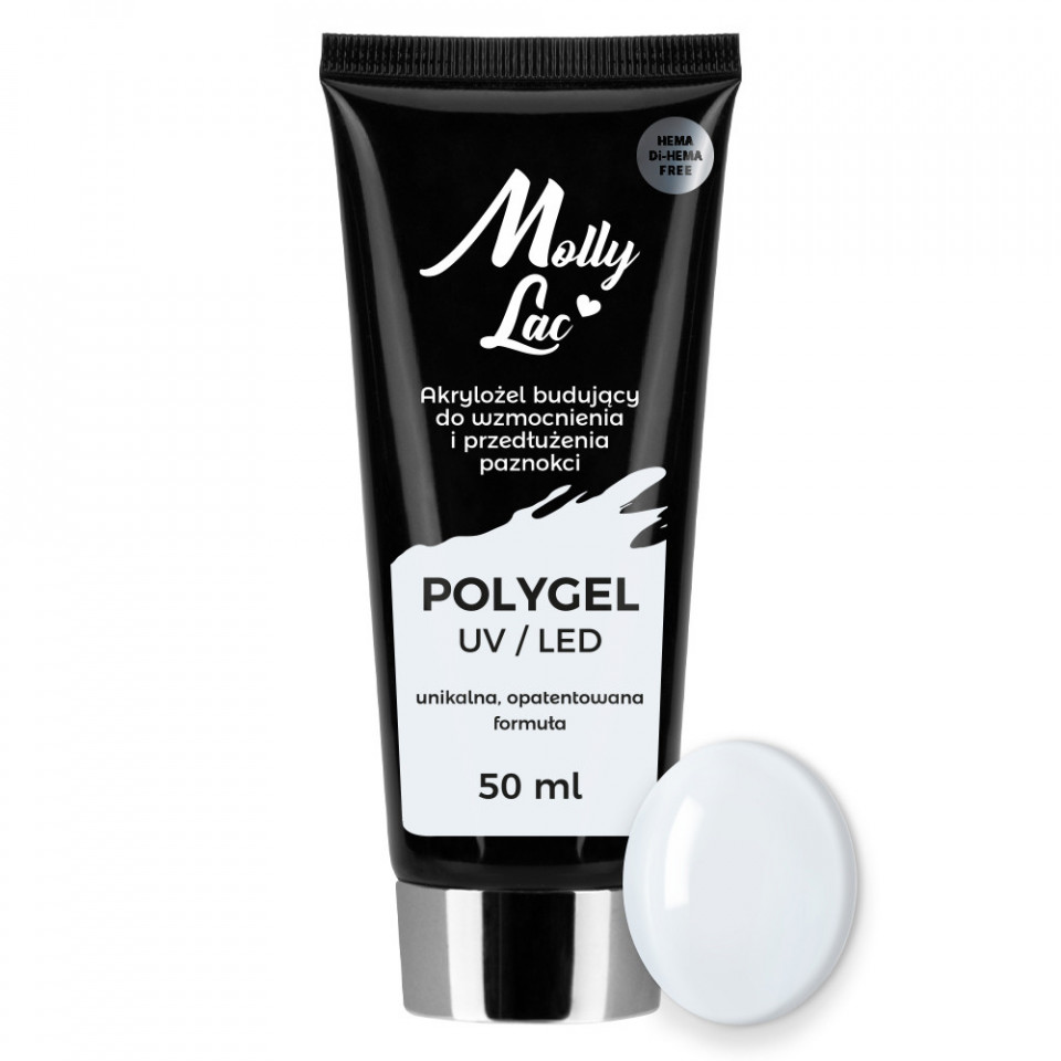 Polygel Molly Lac Natural 50ml (alb laptos) Hema free