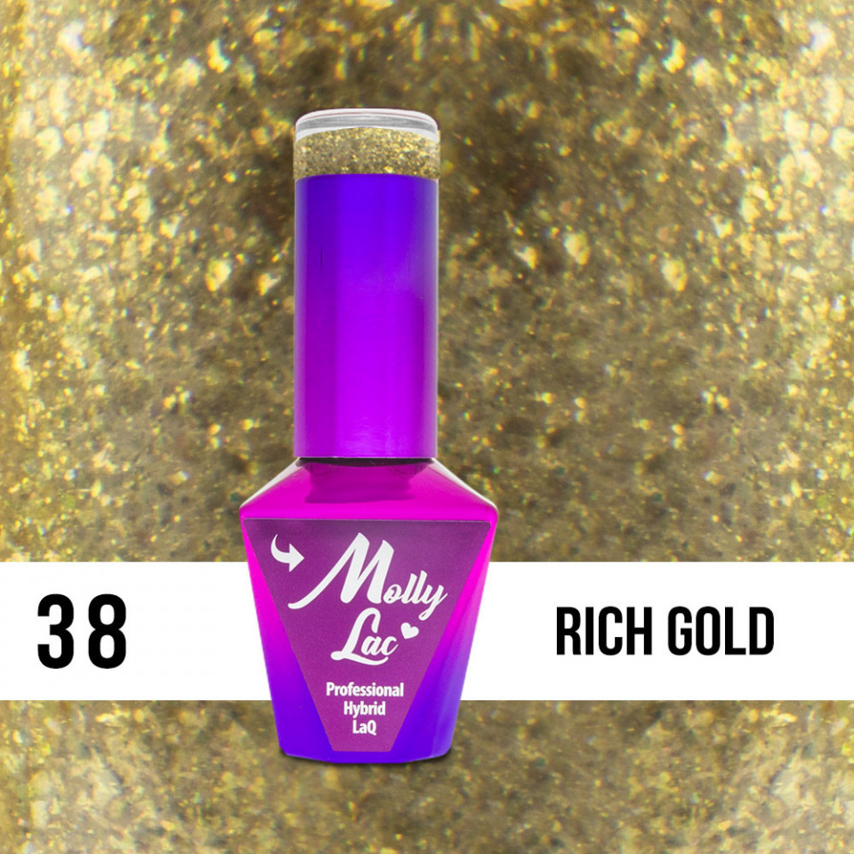 38 Rich Gold Molly Lac 10 ml Oja Semipermanenta Molly Lac fabushop.ro