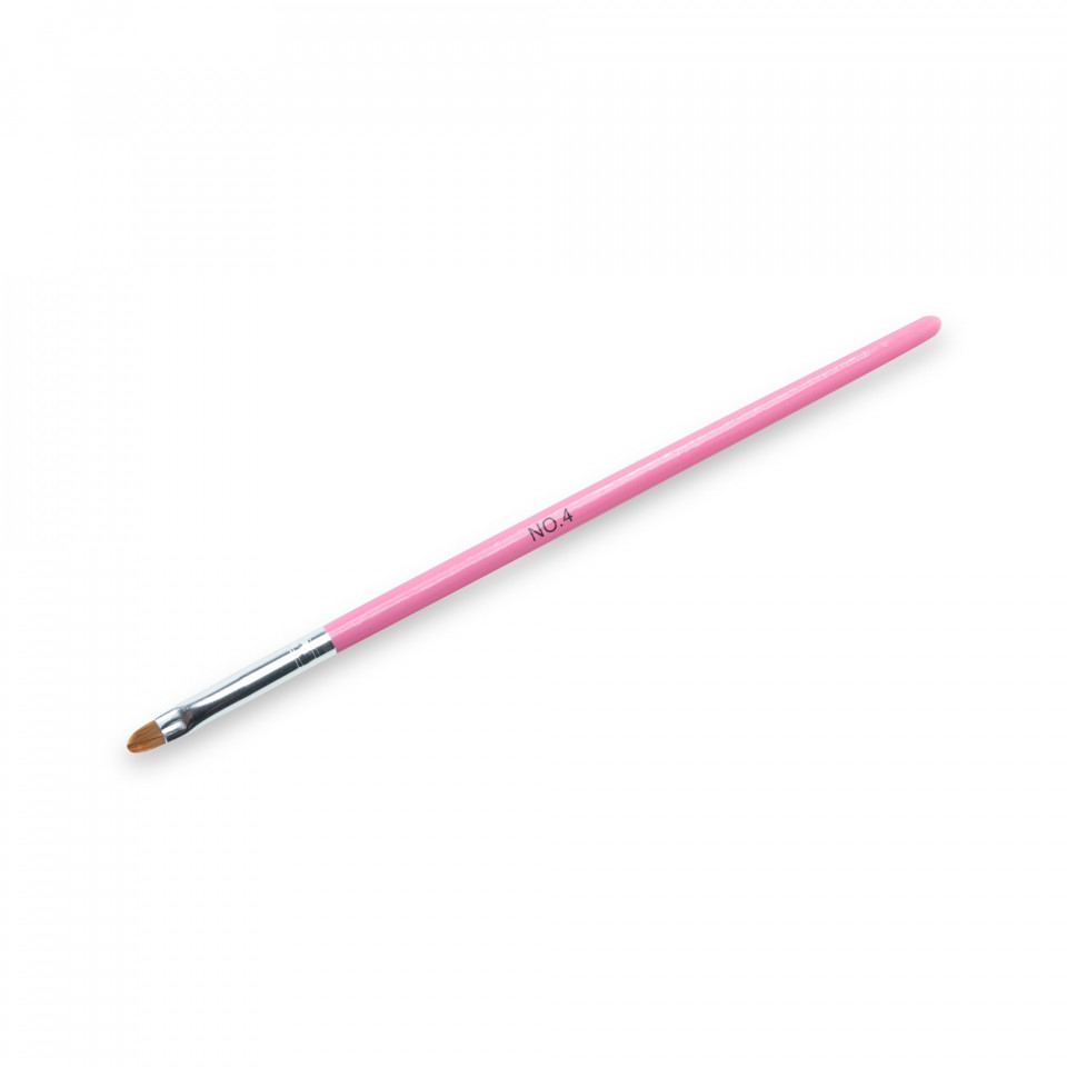 Pensula ovala #4 lemn roz fabushop.ro imagine noua