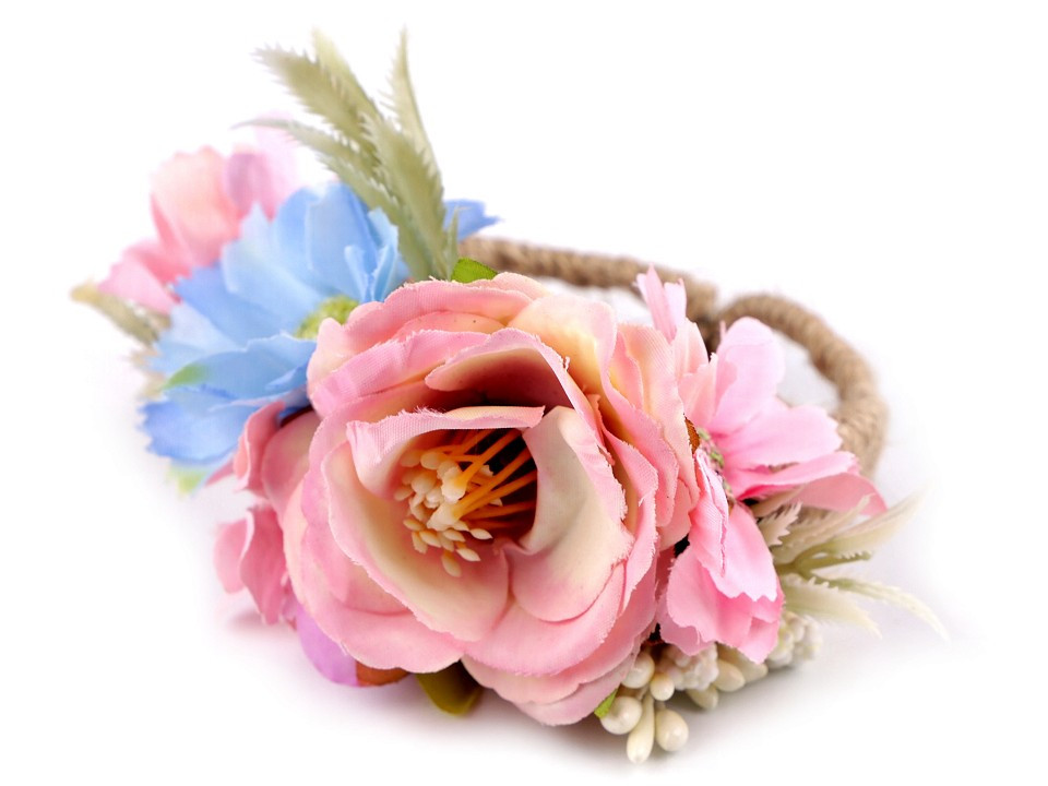 Bratara cu flori roz pudrat decor poze fabushop imagine noua