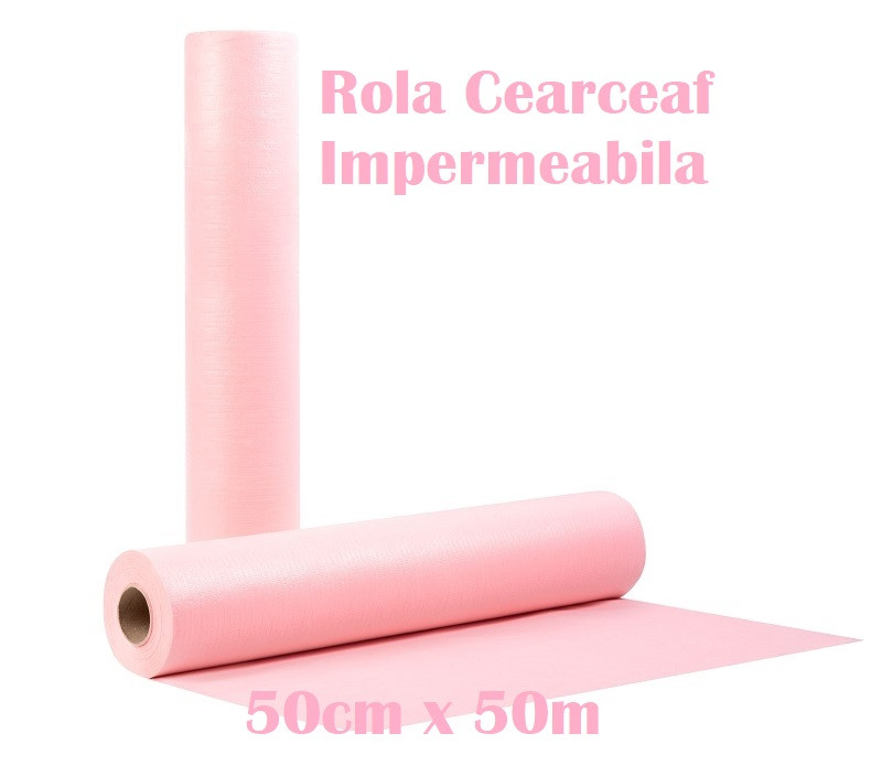 Rola hartie impermeabila pentru protectie masa de lucru 50cm x 50m ROZ