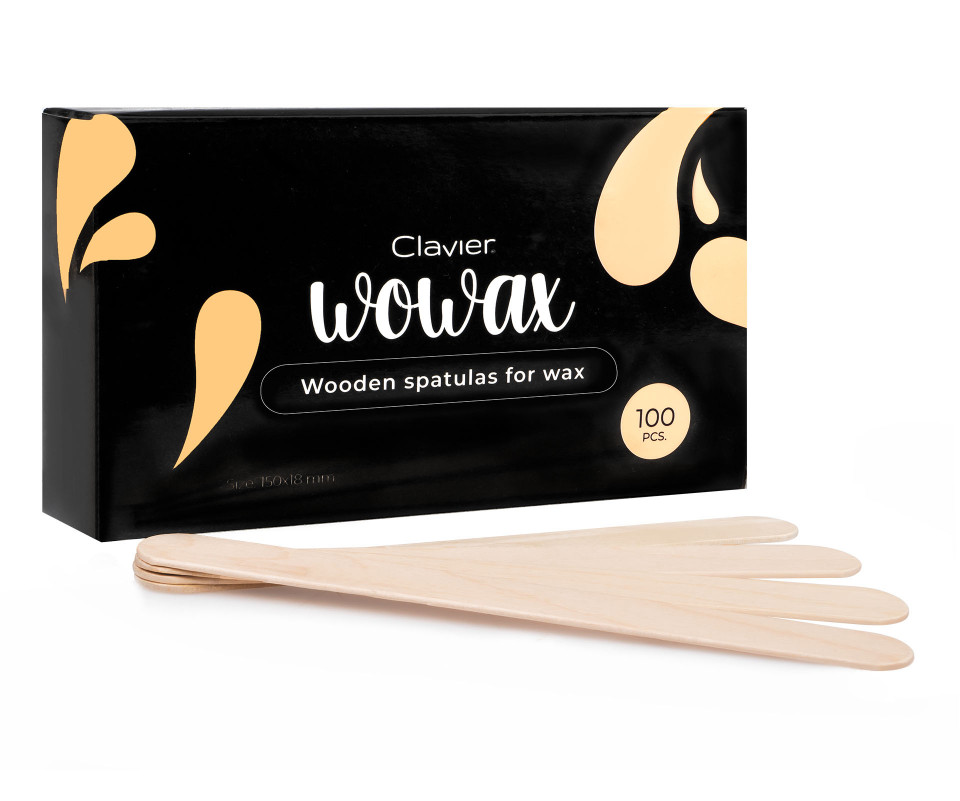 WOWAX set 100 buc spatule lemn pentru epilare cu ceara 100