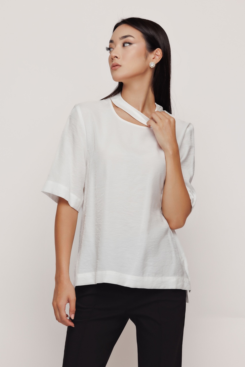 Bluza dama alba cu slituri