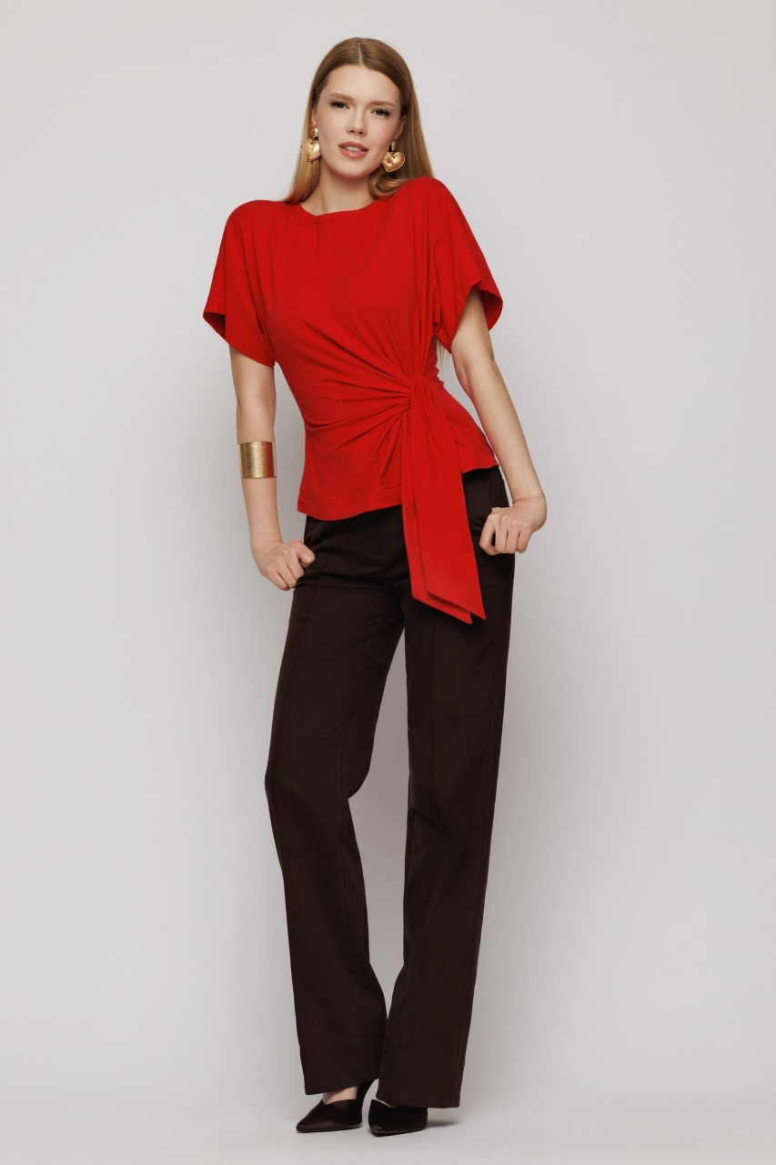 Bluza din bumbac cu nod frontal