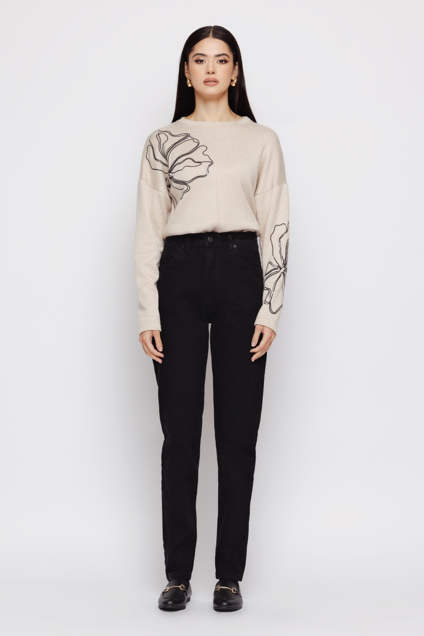 Jeans dama conici negri