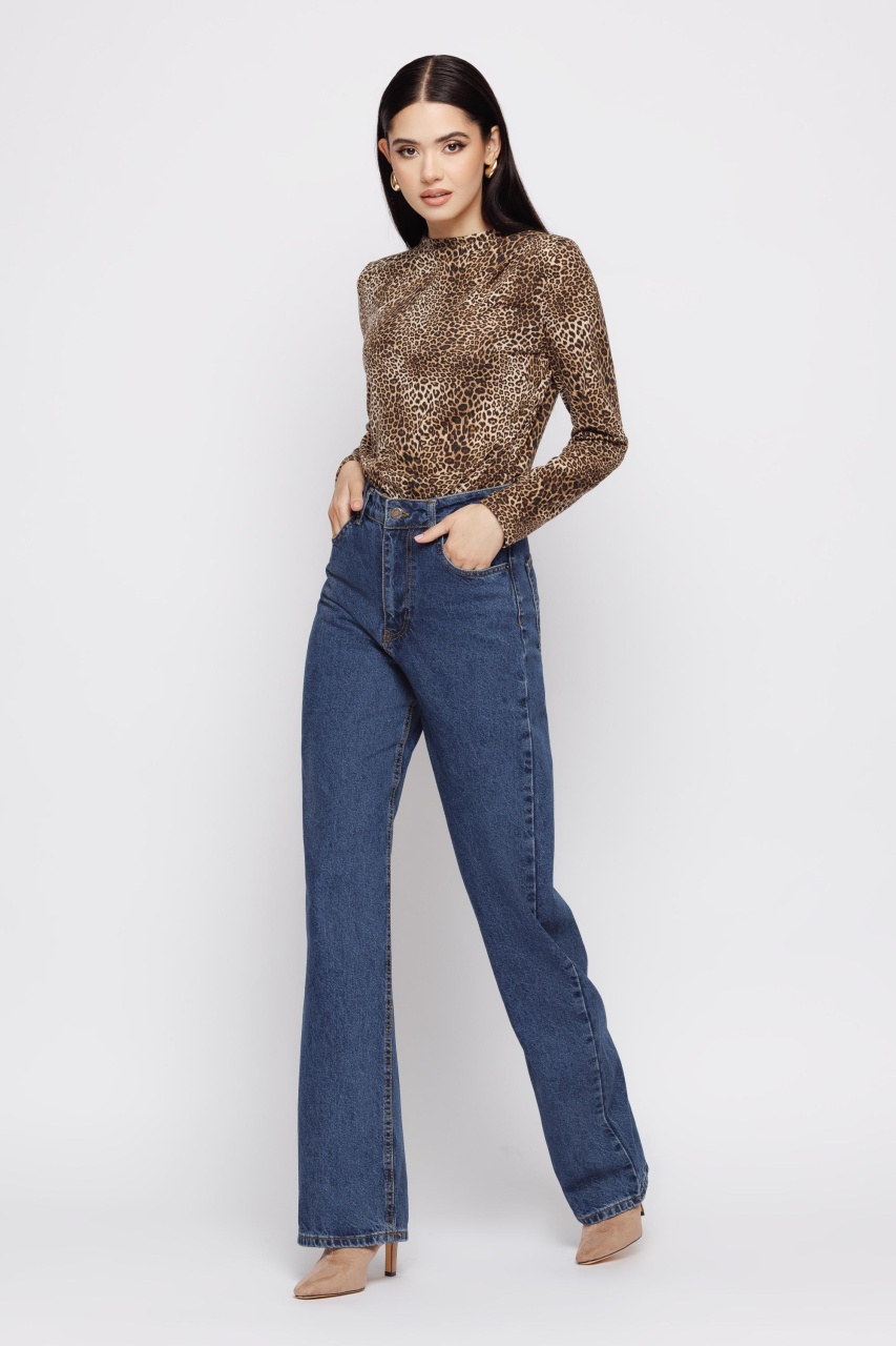 Jeans dama largi albastri