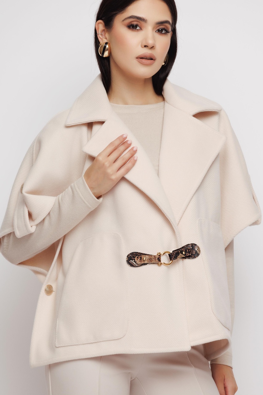 Pelerina dama scurta crem