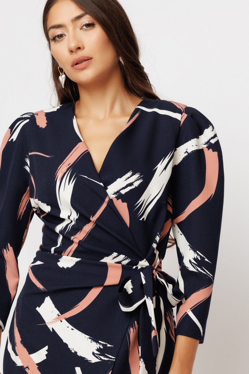 Rochie dama imprimata suprapusa