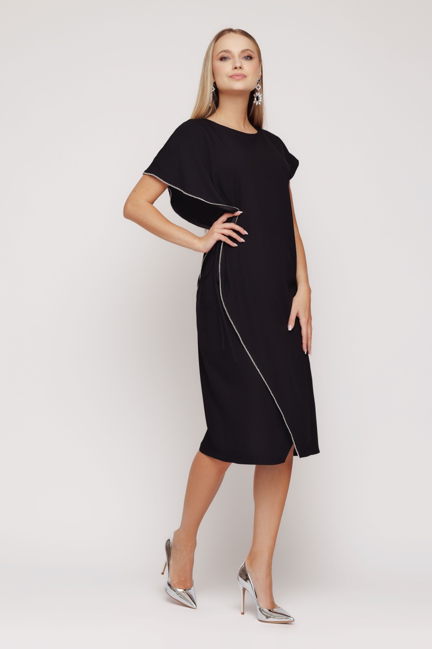 Rochie dama neagra cu drapaj