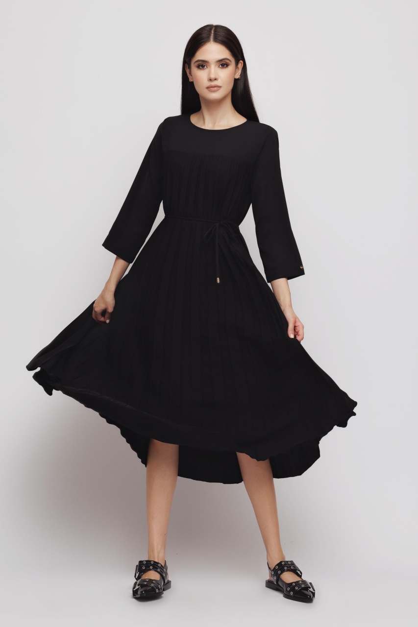 Rochie dama neagra plisata