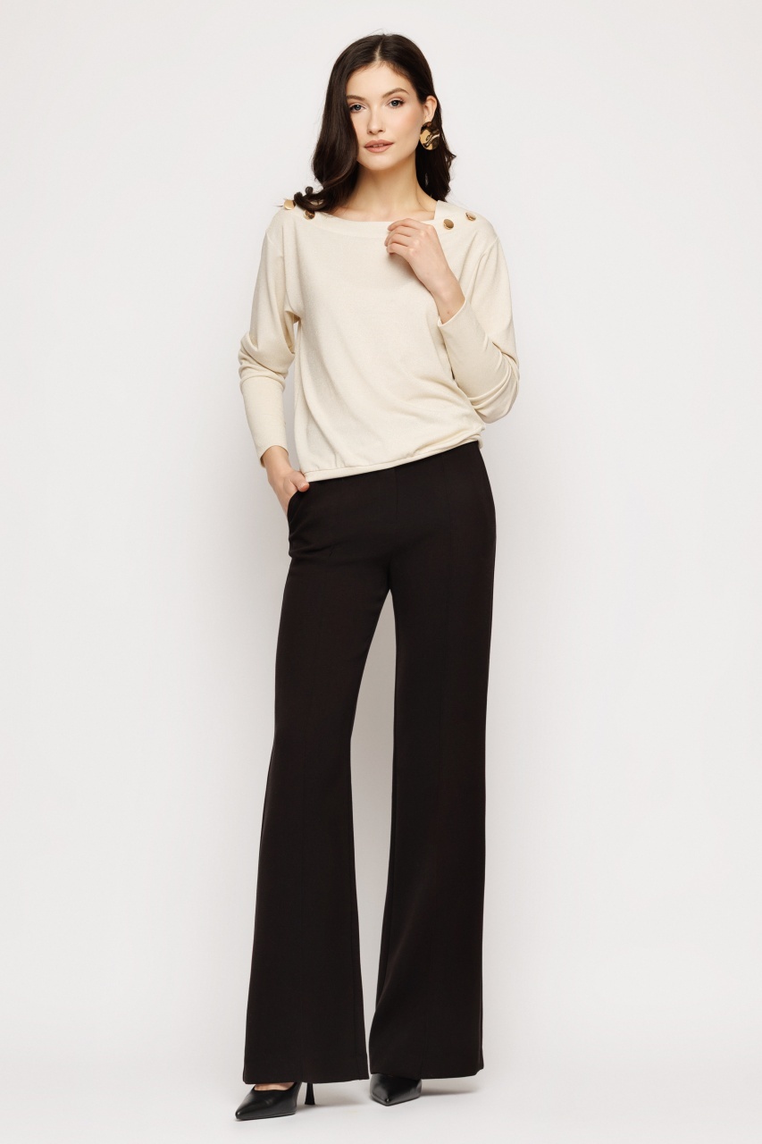 Bluza dama bej cu nasturi