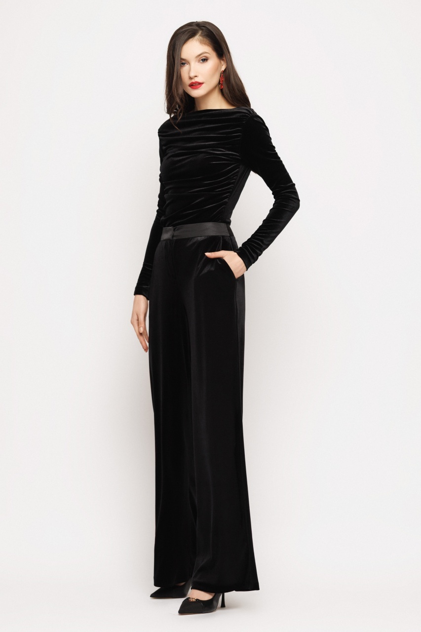 Pantaloni dama eleganti din catifea