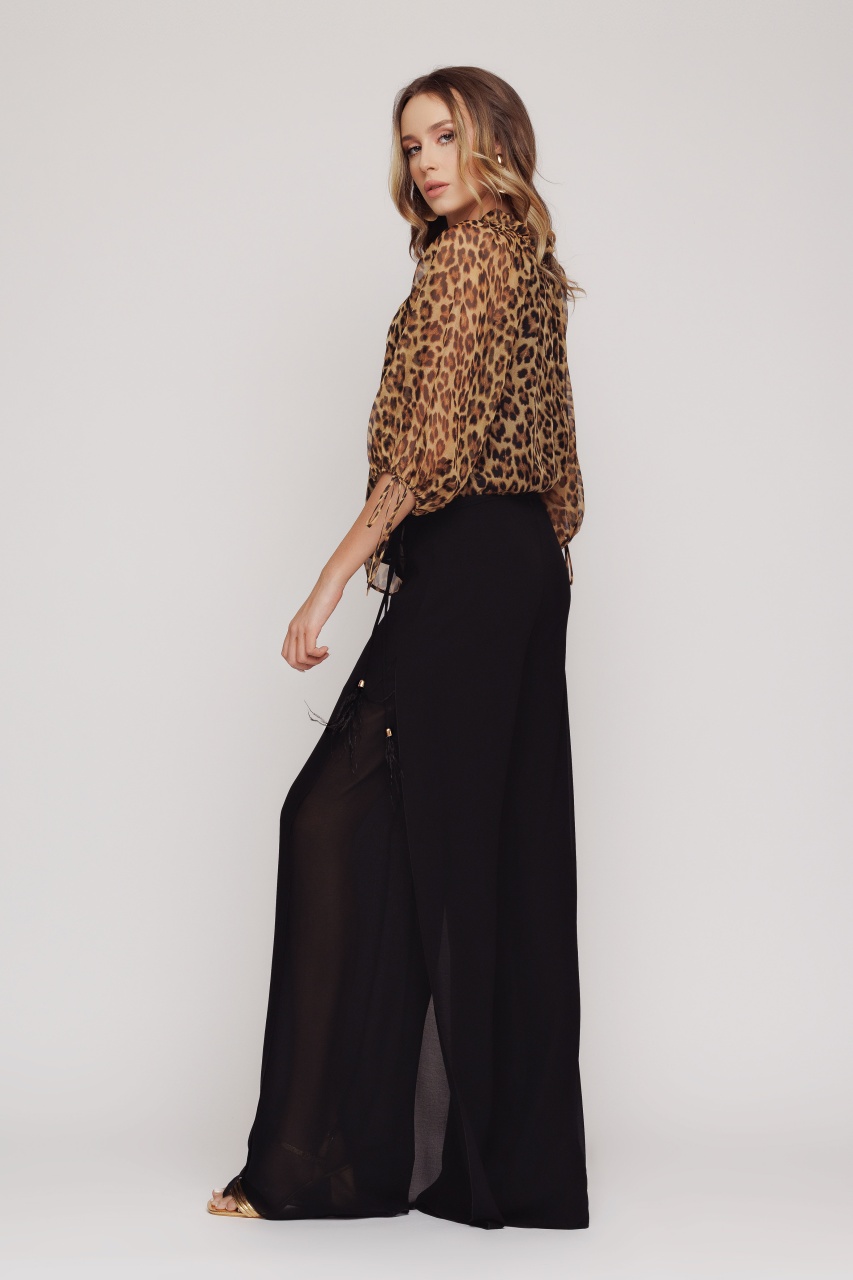 Pantaloni dama eleganti din voal