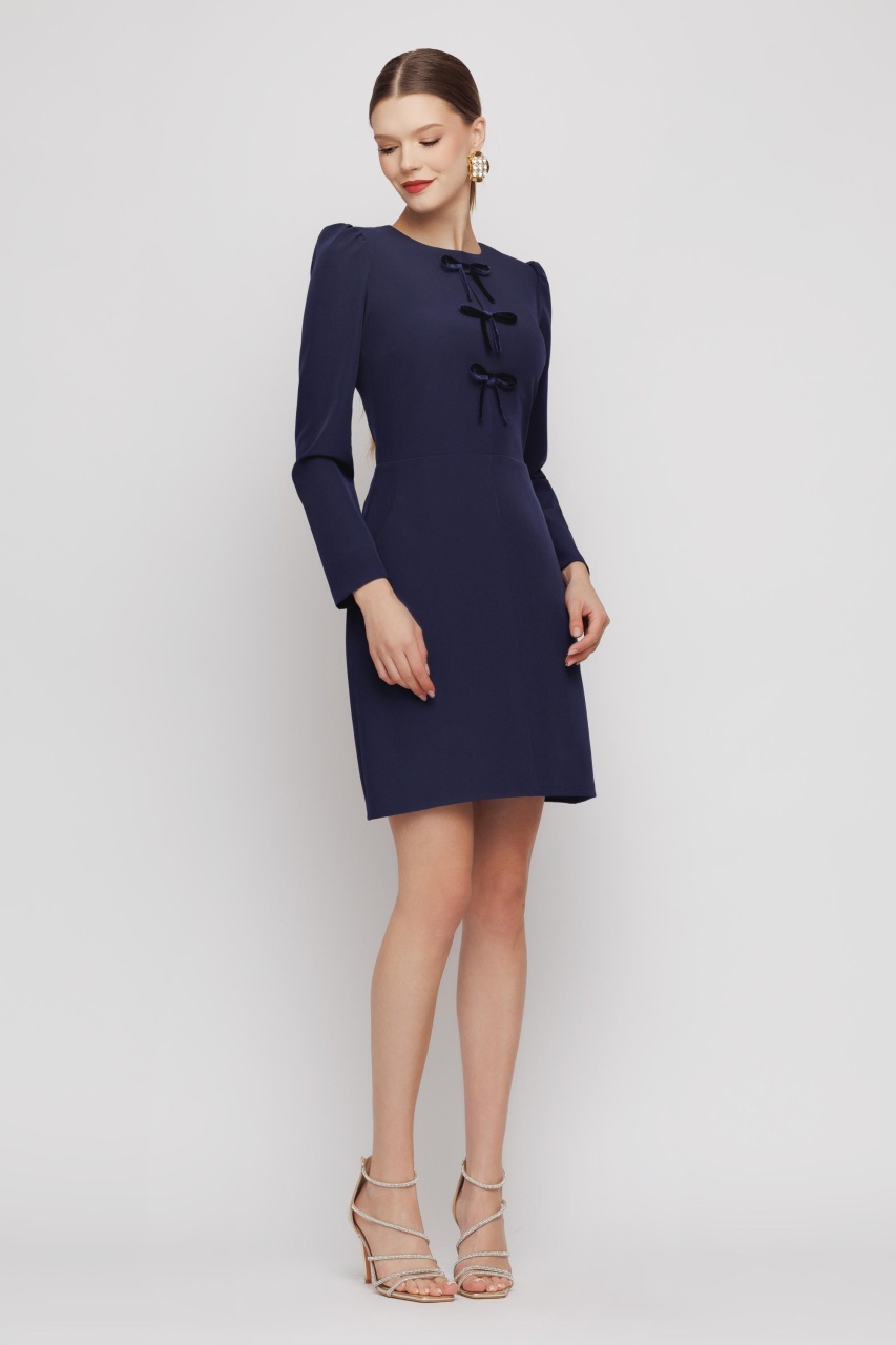 Rochie dama eleganta scurta bleumarin