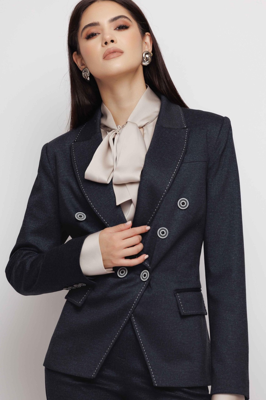 Sacou dama bleumarin