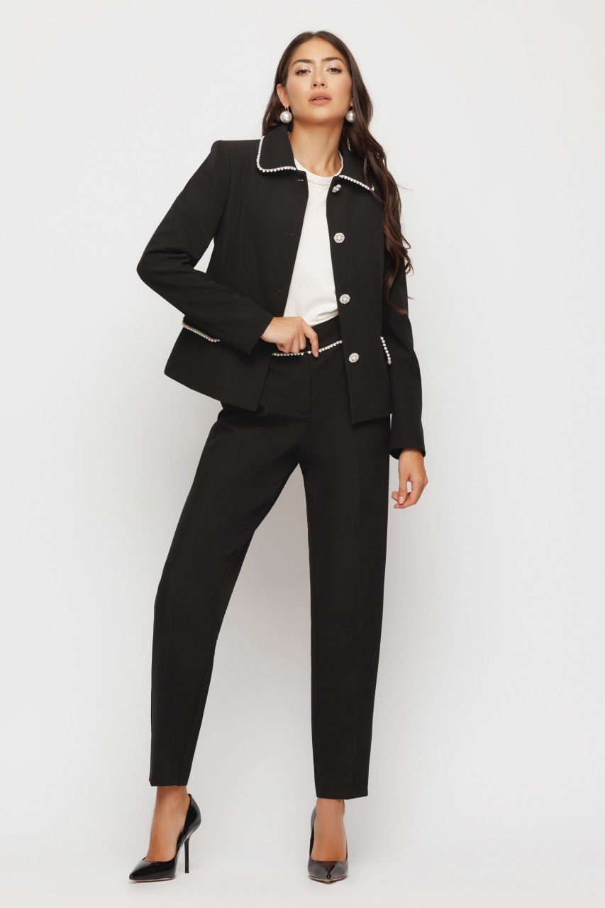 Sacou dama negru cu perle