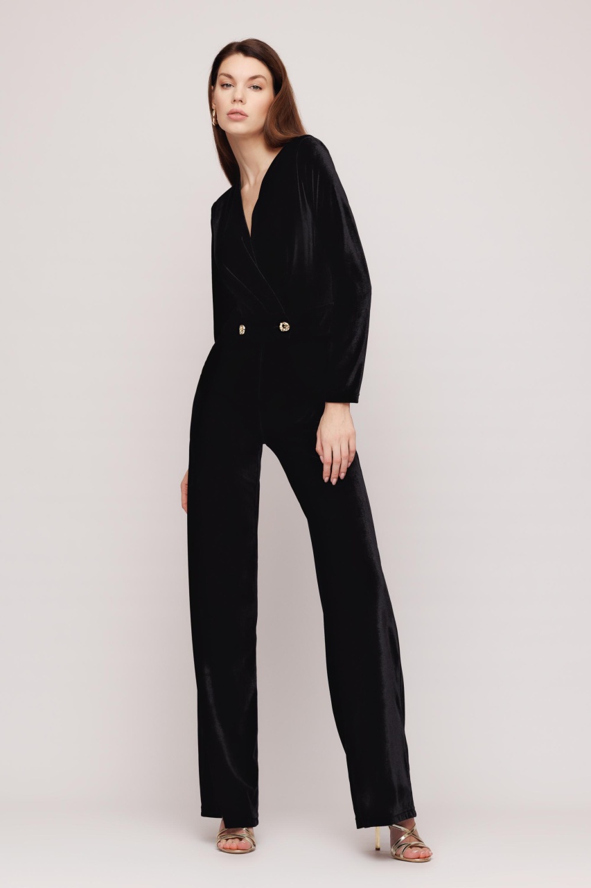 Salopeta dama eleganta neagra cu franjuri