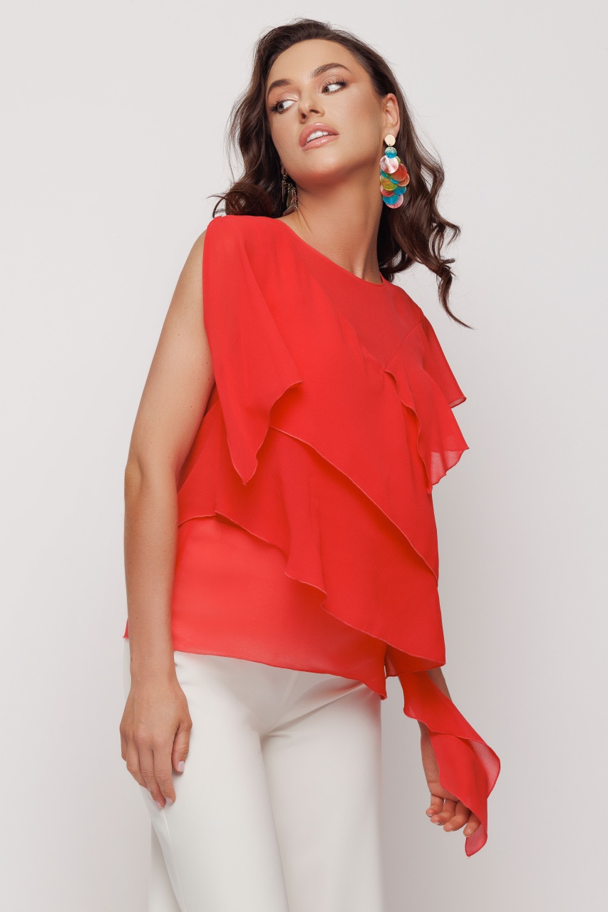 Bluza dama eleganta asimetrica cu volane