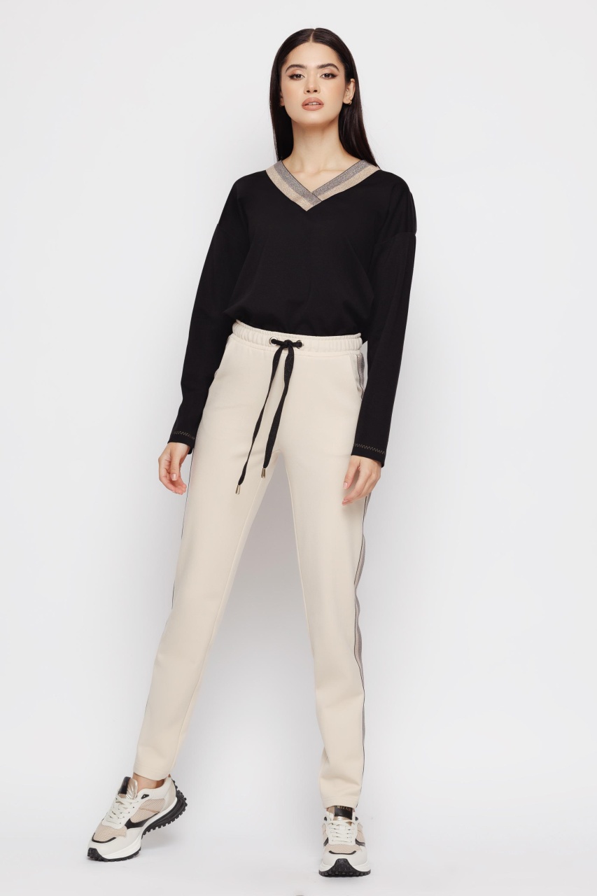 Pantaloni dama conici cu banda