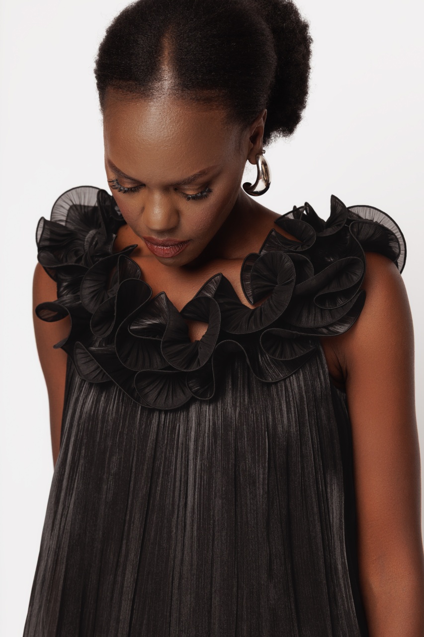 Rochie dama eleganta larga cu volane