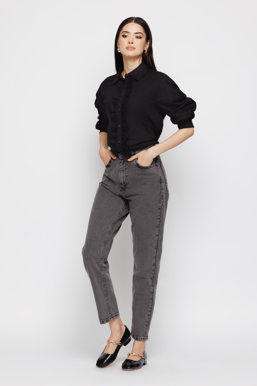 Jeans dama conici gri