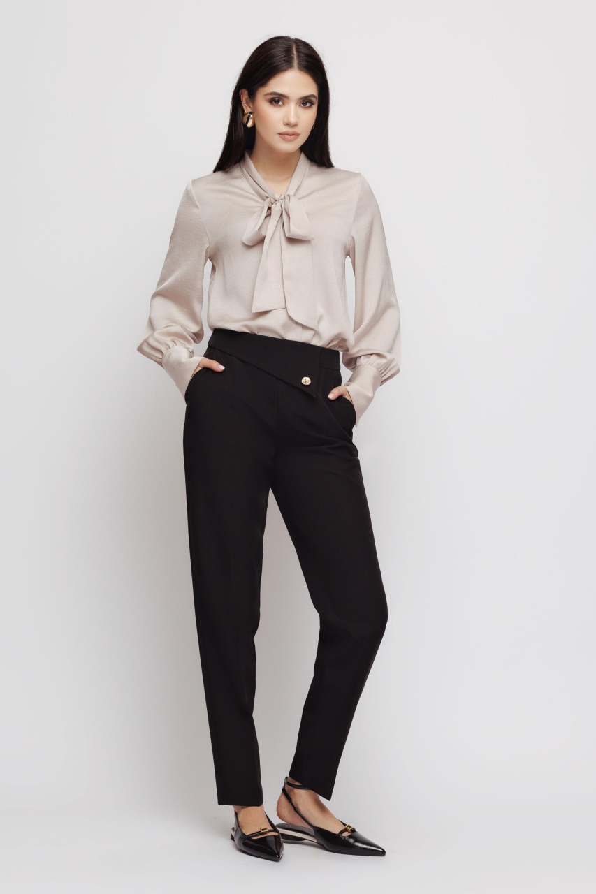 Pantaloni dama conici negri