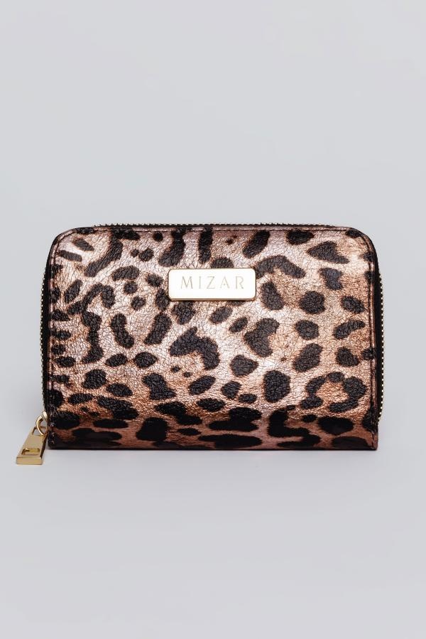 Portofel dama animal print cu fermoar