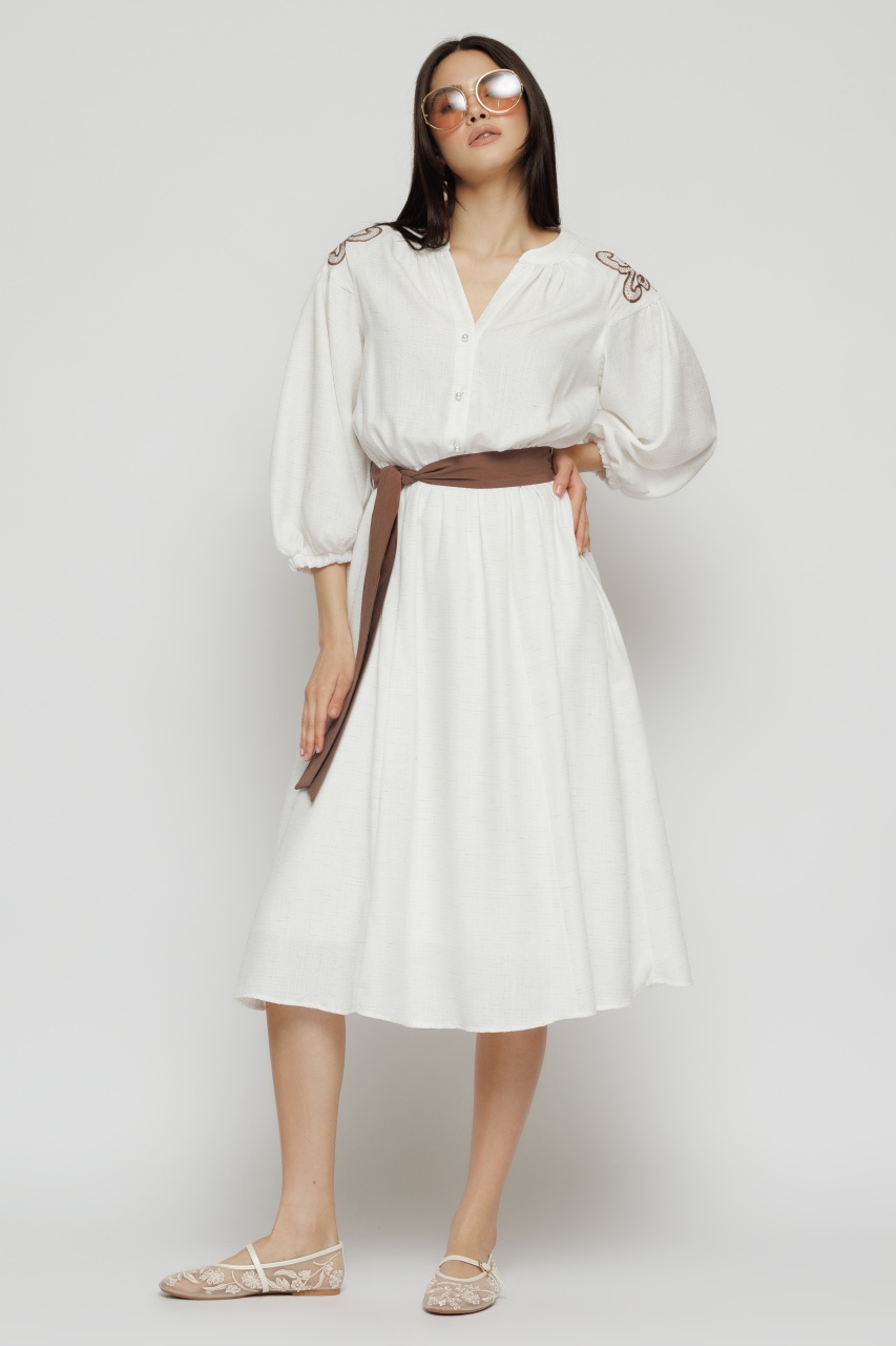 Rochie dama alba cu broderii