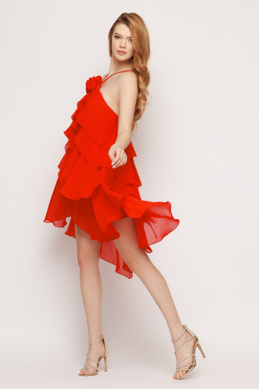 Rochie dama halter cu volane