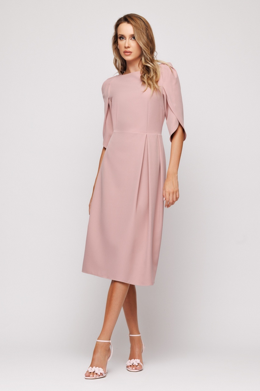 Rochie dama roz cu plii