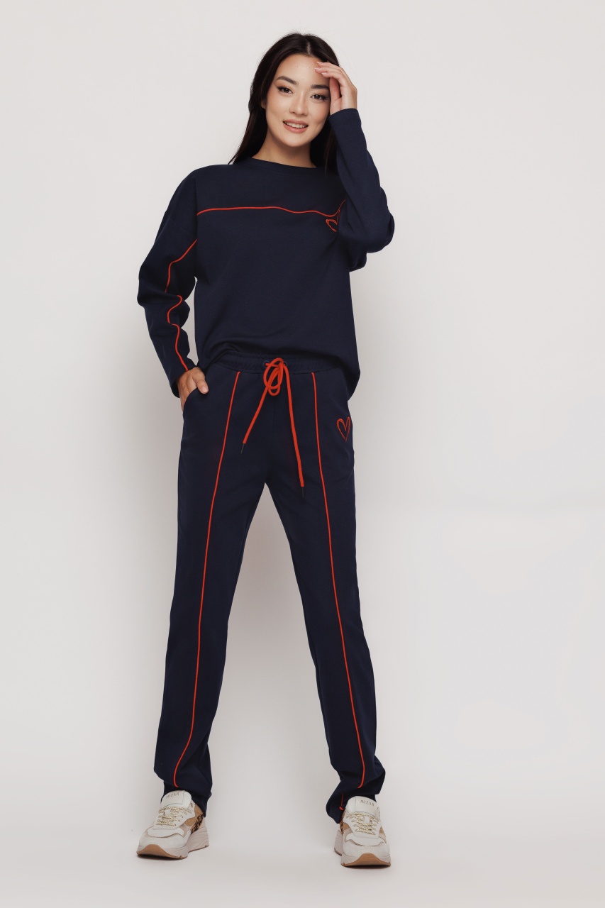 Pantaloni dama bleumarin cu siret
