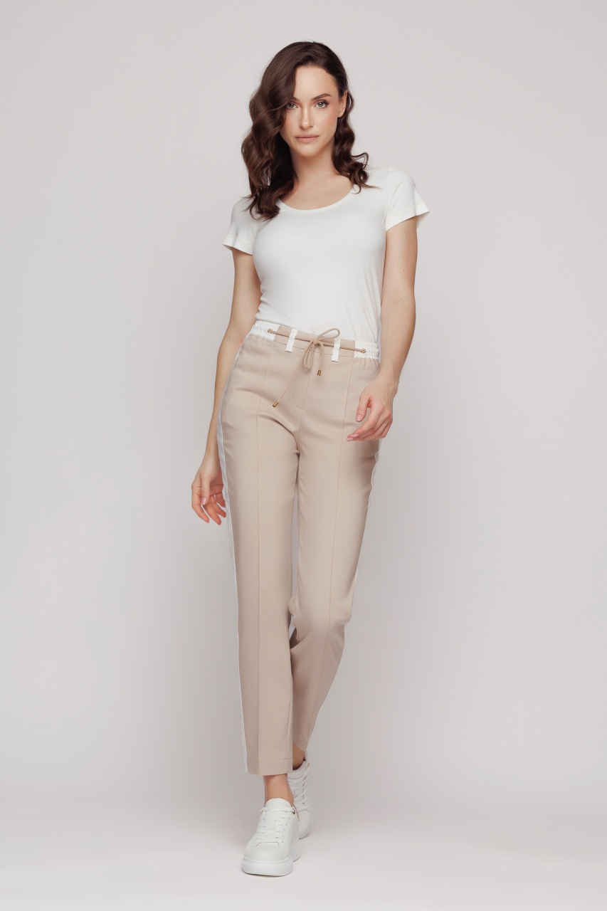 Pantaloni dama conici bej