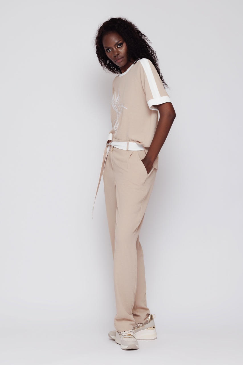 Pantaloni dama conici cu cordon