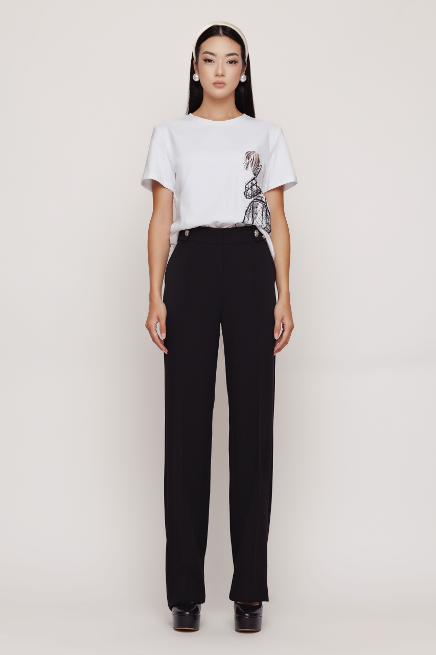 Pantaloni dama negri drepti