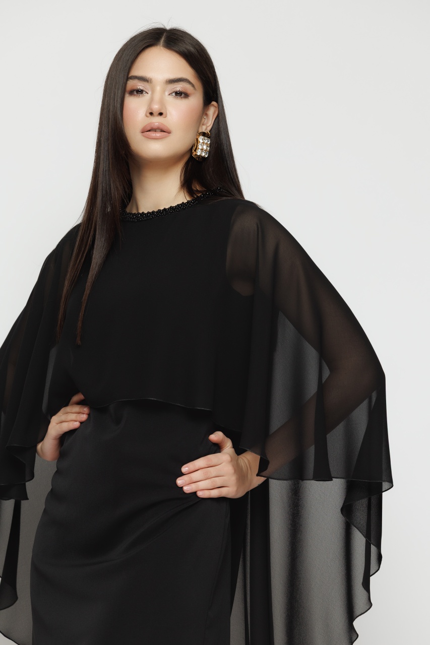 Rochie dama cu capa din voal