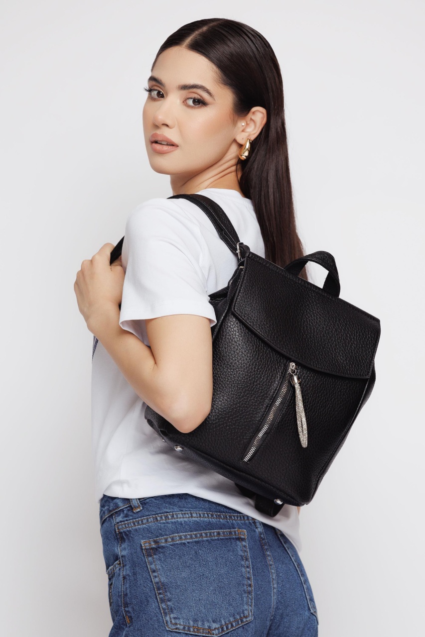 Rucsac dama negru cu capac