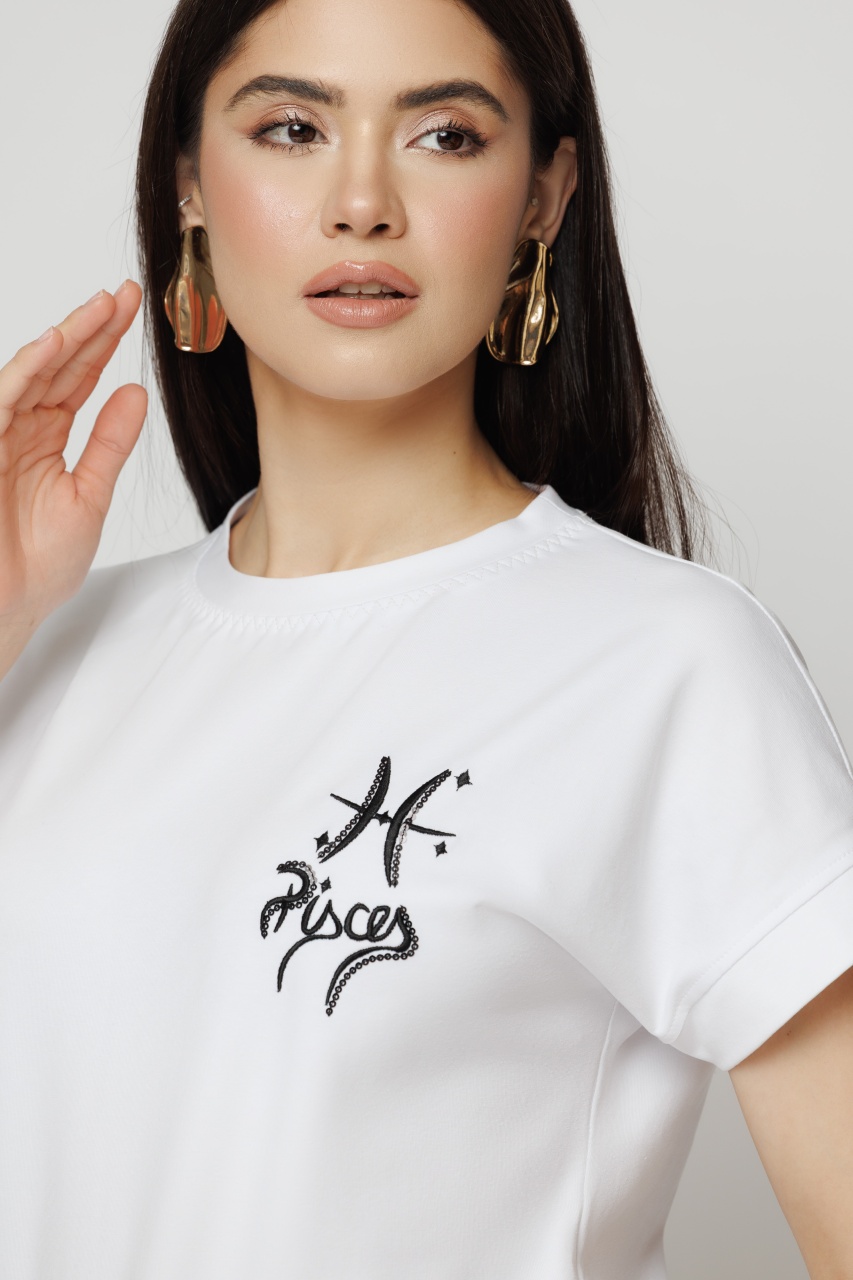 Tricou dama alb zodia Pesti