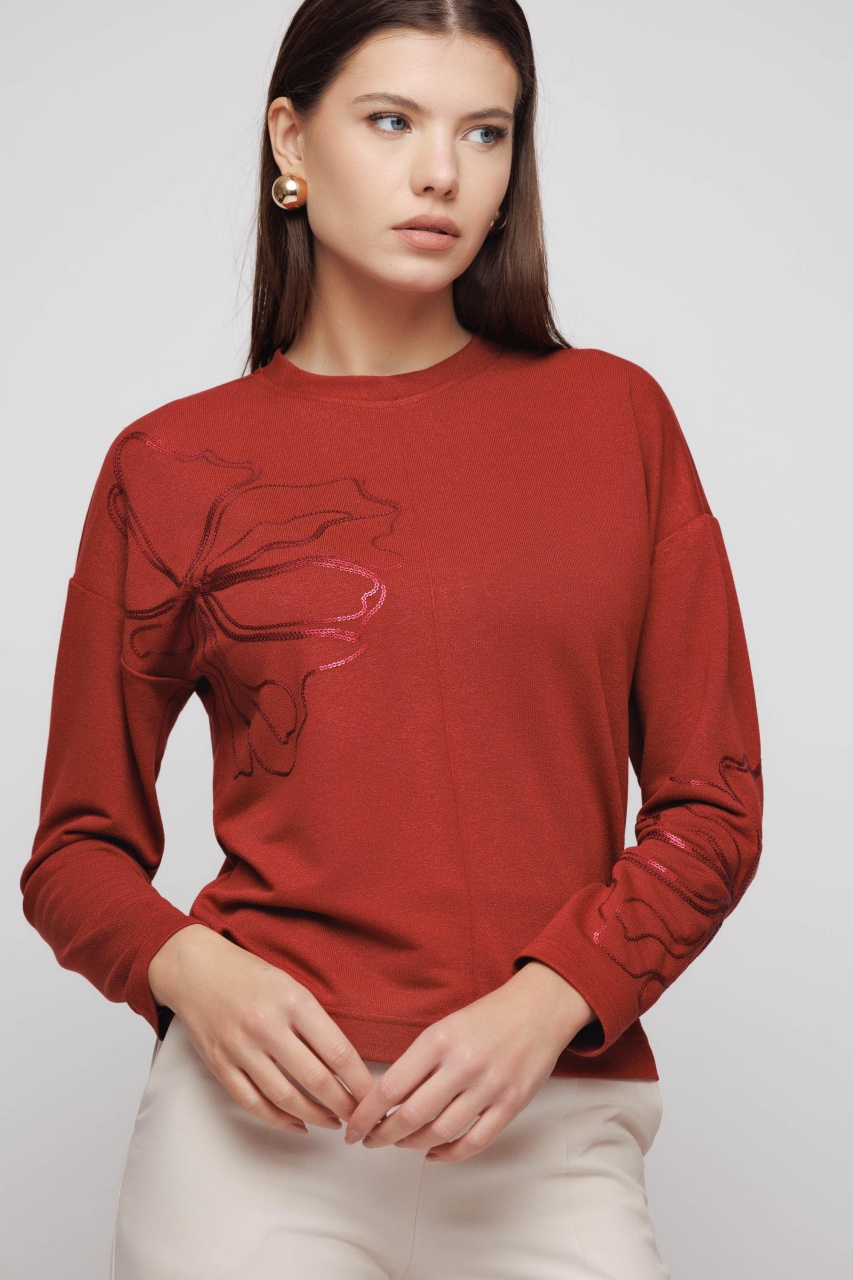 Bluza dama tricotata cu broderie