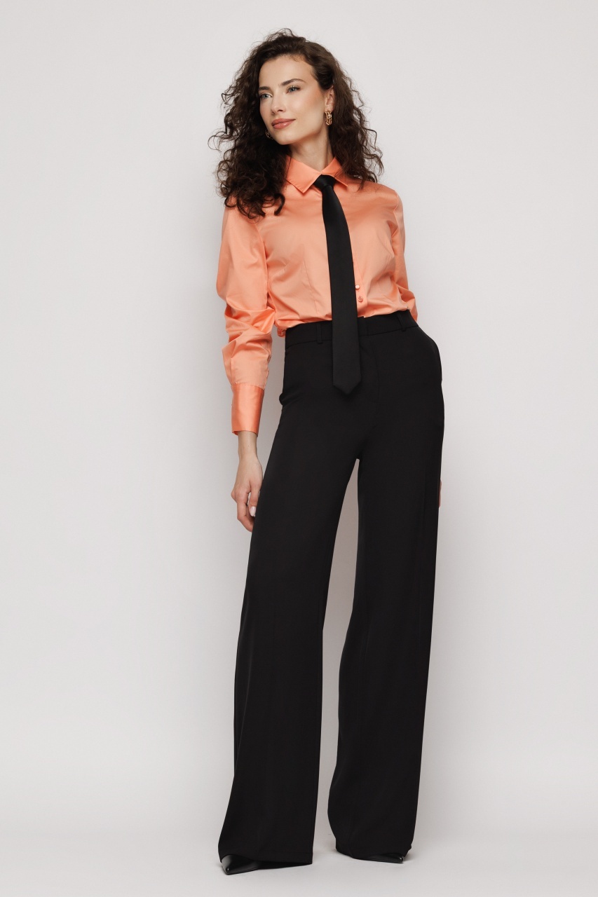 Cămașă damă din bumbac cu cravată și broderie