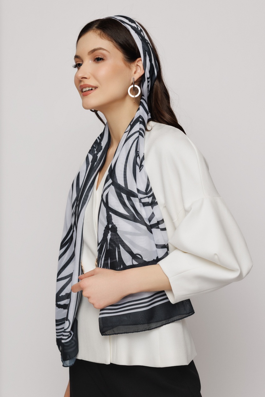 Esarfa dama imprimata din bumbac