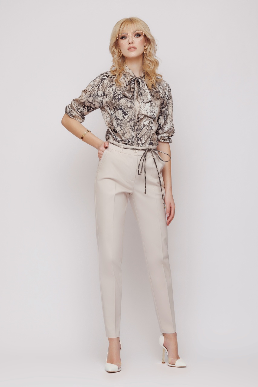 Pantaloni dama conici bej