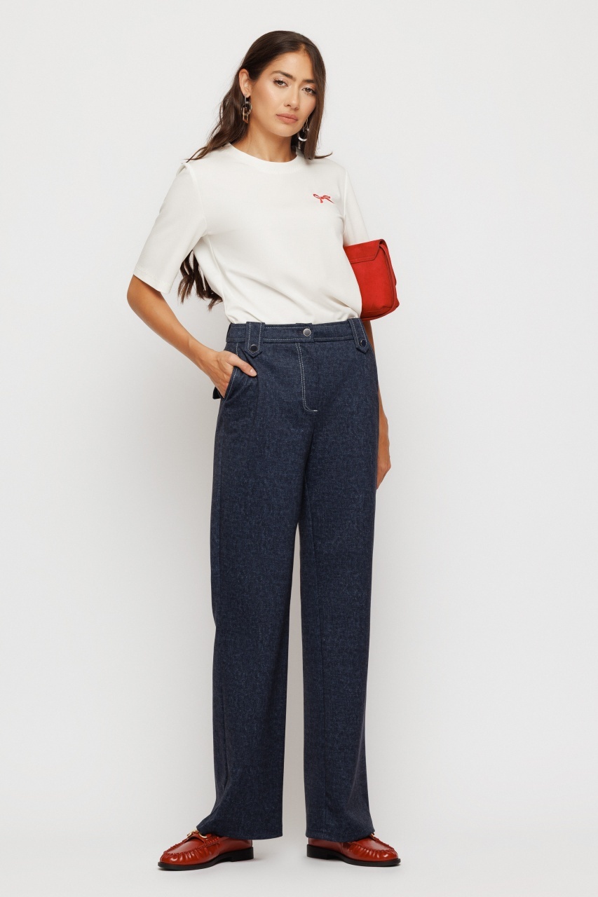 Pantaloni dama drepti din denim