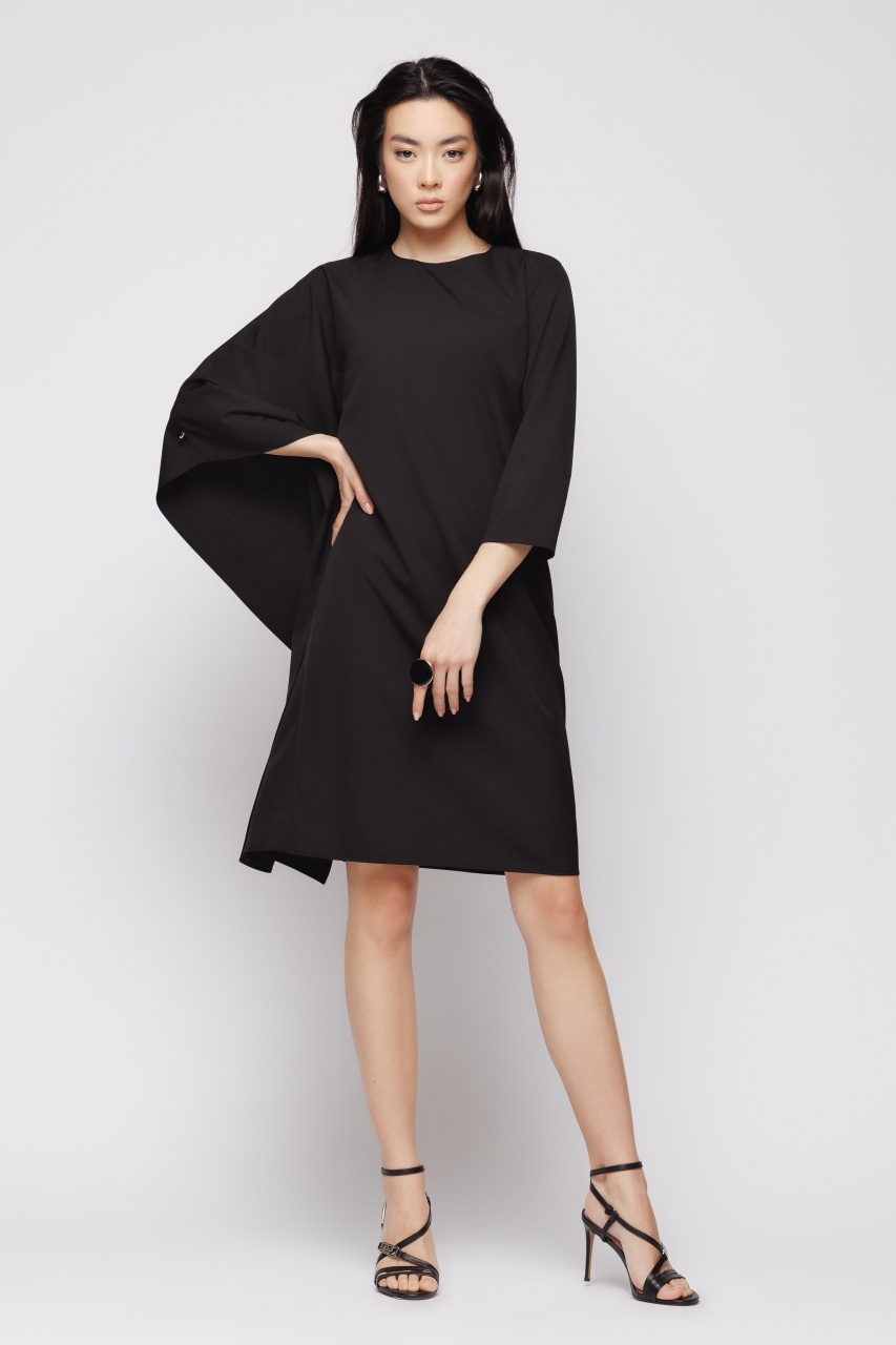 Rochie dama neagra cu drapaj