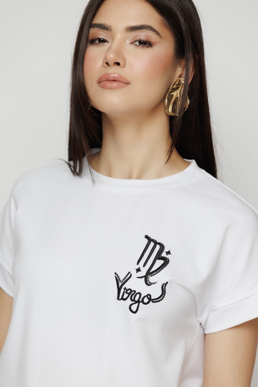 Tricou dama alb zodia Fecioara