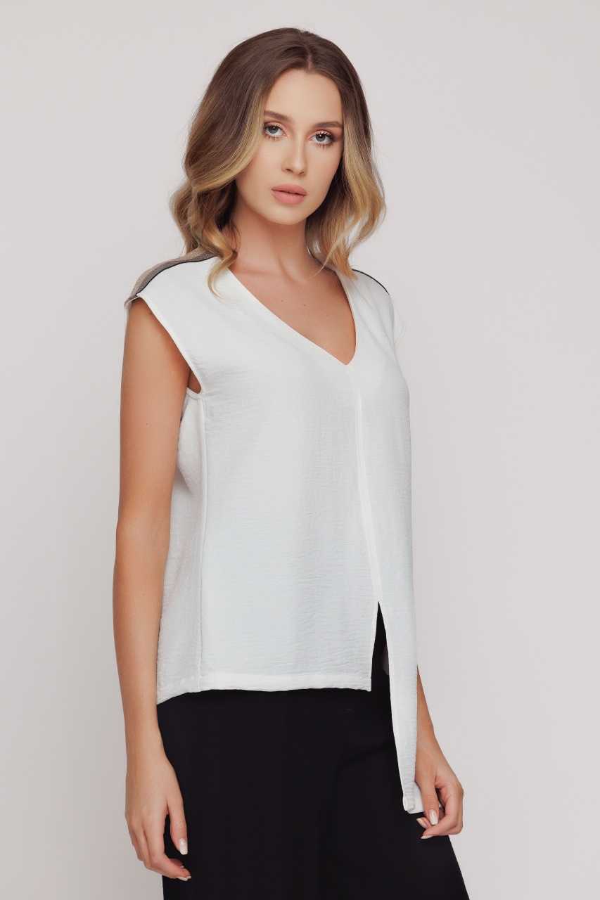 Bluza dama asimetrica alba