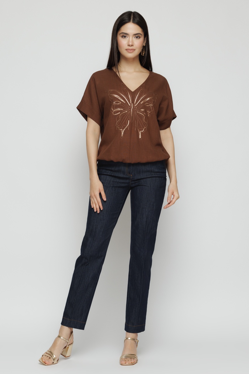 Bluza dama maro cu broderie